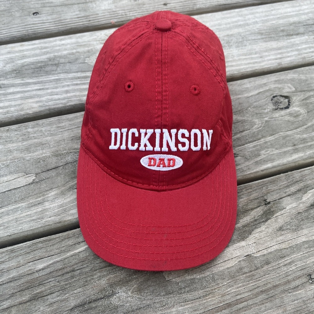 Dickinson Dad Red Cotton Legacy College Strapback Baseball Hat Cap Adjustable